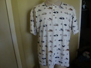 ALL OVER PRINT Sneakers Golf Shoes Polo Shirt Adult L all over print Golfing - Picture 1 of 2