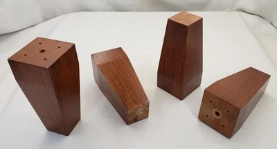 Brown Tapered Wood Sofa Couch Chair Ottoman Furniture Table Leg Feet, 6", 4 Legs - Image 1 of 4