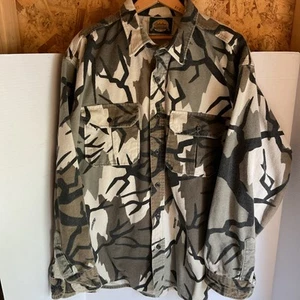 VTG Cabelas Predator Camo Heavy Button Up  Long Sleeve 2XLT 100% Cotton USA Made - Picture 1 of 8