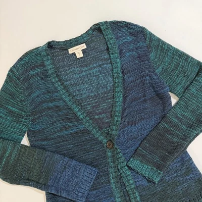 Coldwater Creek Ombre Knit Cardigan Sweater Blue Green Button Front Womens Sz S - Image 1 of 4