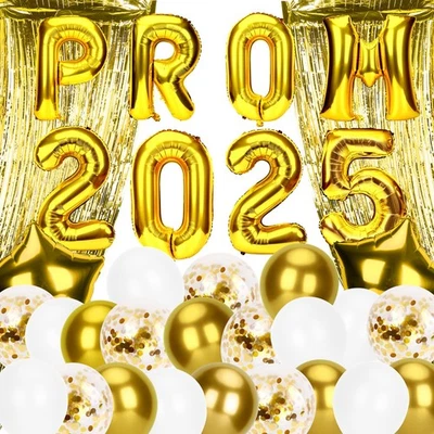 Kit Globos Baile de graduación 2025 Globo de graduación 32 pulgadas Globos con letras Baile de graduación 2025... Foto 1 de 4