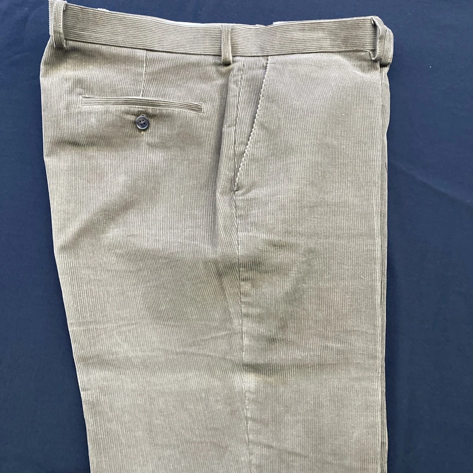 Ralph Lauren Corduroy Pants Men 36x32 Flat Front Tan Trousers Slacks - Image 1 of 4
