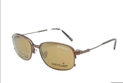 Easytwist CT 198 Brown 10 Eyeglass Frames Polarized Clip On 51 17 135 - Image 1 of 3