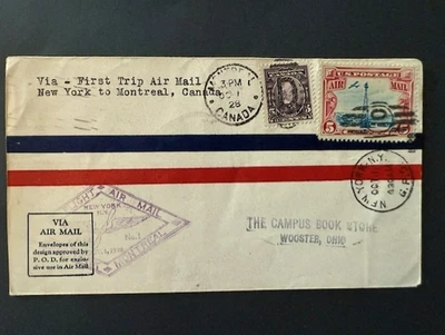 Oc 1 1928 First Flight NYC to Montreal dual country US Beacon C11/Canada Air - Image 1 of 2