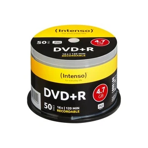 Intenso DVD+R 4,7GB/120 min. 16x Speed Cakebox/Spindel mit 50 Discs Rohlinge - Bild 1 von 1