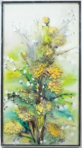Beautiful Lydia Darvas Oil Painting Yellow Flowers, Impasto on Canvas, Signed - Picture 1 of 9