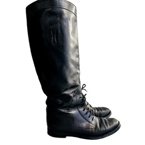 Gucci "Boulanger" Black Equestrian Tall Riding Boot Size 38.5 Leather Classic - Picture 1 of 8
