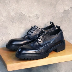Retro Británico Hombres Cuero Real Formal Vestido Negocios Derby Zapatos 4cm Tacón Primavera - Imagen 1 de 26