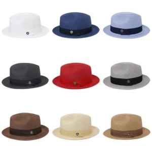 Sombrero de Verano Hombres Mujeres Ala Ancha Gorra de Jazz Fiesta Baile de graduación Tejido Playa Sombrilla Sombreros - Imagen 1 de 20