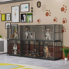 Dog Crate Jumbo Pet Cage Training Stackable Commercial Dogs Kennel with Cover