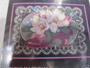 Lovely Magnolias No Count Cross Stitch Kit # 6722 (Dimensions, 1996) - Picture 1 of 4