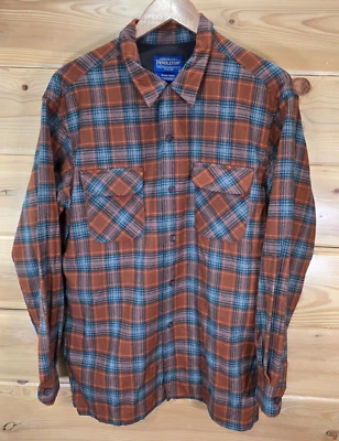 Pendleton Board Shirt Long Sleeve Button Shirt Men Large 1954 Orange Plaid - Image 1 of 4