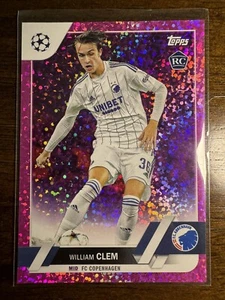 2022-23 UEFA Champions League Pink Sparkle #139 William Clem RC Copenhagen - Picture 1 of 2