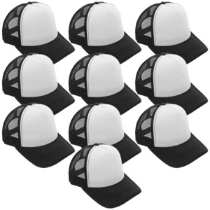 10PCS Heat Transfer Baseball Cap Blank Printing Hat Mesh Design Sublimation Hat - Picture 1 of 12