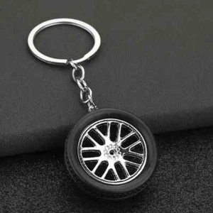 Fashion Mini F1 Racing Tire Keychain Car Key Accessories PVC Tyre Pendant Bag - Picture 1 of 1