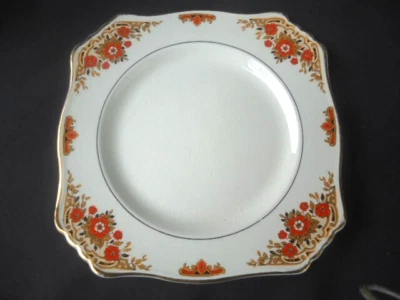 vintage  Royal Winton Grimwades Coniston orange square bread & butter plate - Image 1 of 3