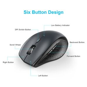 Tecknet Bluetooth Wireless Mouse BM308 Pro 2.4 GHz Cordless Optical PC Laptop 