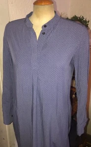 UNIQLO Women's XS Long-Sleeve Shift Shirt Dress 100% Rayon Geometric Lagenlook - Picture 1 of 5