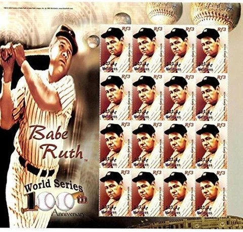 Maldives 2004 - Babe Ruth - World Series - Sheet Of 16 stamps - Scott #2825 MNH Cover