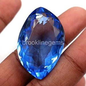Piedra preciosa suelta de forma elegante certificada de topacio azul natural 82,00 quilates 4 RDF - Imagen 1 de 10