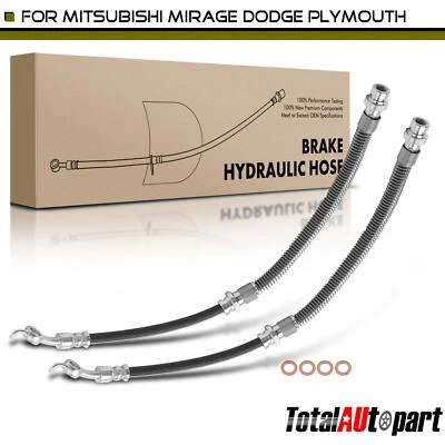 2x Manguera hidráulica de freno para Dodge Plymouth Mitsubishi Mirage delantera izquierda y derecha  Foto 1 de 4