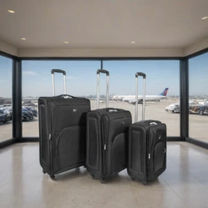 Baggo 3 Piece Set Heavy Duty Softside Spinner360 - Luggage Suitcase - Picture 1 of 11