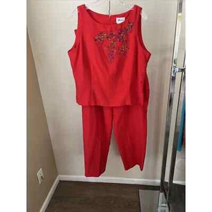 Women Darian Vintage Sleeveless Top and Pant Set Red Size Vintage 16 - Picture 1 of 12