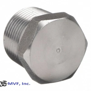 3/4" 3M/6M Threaded (NPT) Hex Head Plug Solid 316 Stainless Steel SS130501316 - Picture 1 of 4