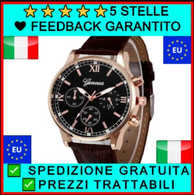 ⭐⭐⭐⭐⭐ Orologio Luxury Uomo 42 mm Acciaio Inossidabile Gomma Sport Elegante Acqua - Immagine 1 di 2