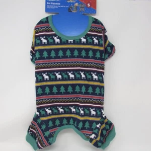Vibrant Life Christmas Winter Dog Cat Pet Pajamas Deer Tree Size Small - Picture 1 of 4