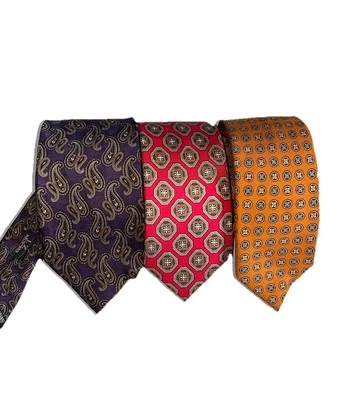 Lote 3 Corbatas J Z Richards Boulder Elegante Paisley y Estampado Geométrico Foto 1 de 4