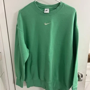 Women’s Nike Sportswear Phoenix Fleece Crew Sweatshirt Center Swoosh Green Med - Picture 1 of 6