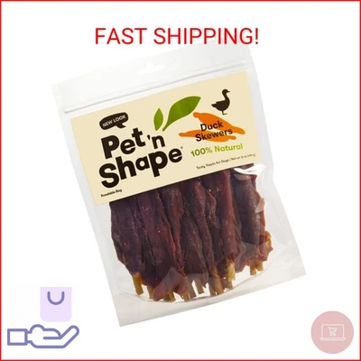 Brochetas de chik 'n Shape Pet 'n - golosinas para masticar de cuero crudo envueltas en pato para perros - 1 libra Foto 1 de 2