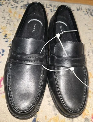 Новый Thom McAn кожаные туфли мужской размер 9 широкий черный мокасины комфорт CFT Poron 4000 - Изображение 1 из 4