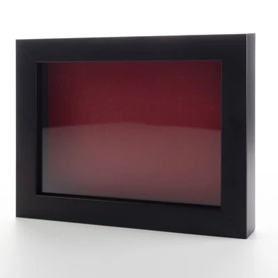 Black 8x12 Wood Shadow Box With Red Acid-Free Backing 11/16 Usable Depth - Image 1 of 4