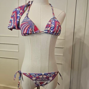 Emilio Pucci Bikini Multicolor Nylon Geometric Pattern Women's From Japan - Picture 1 of 24