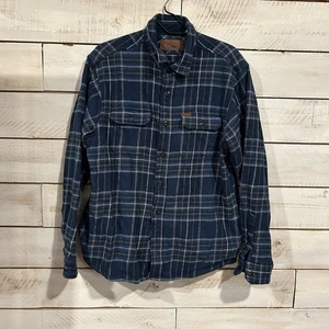 Orvis Flannel Button Down Shirt Heavy Sz L Blue Classic Collection Long Sleeve - Picture 1 of 5