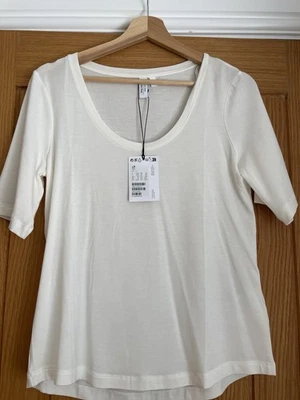 & Other Stories Ecru Tencel T-shirt Size M BNWT - Image 1 of 4