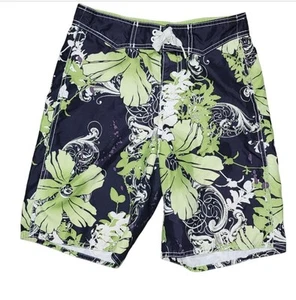 Old Navy Lined Tropical Board Shorts Boys SZ M10/12 Pockets Beachwear Pool Party - Picture 1 of 5