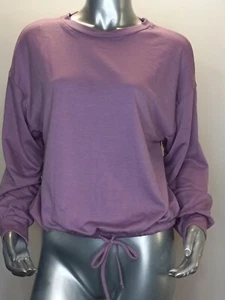 All In Favor Size Medium French Terry Drawstring Shirt lavender Womens New - Picture 1 of 7