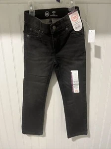 Wonder Nation Boy's Size 5 Dark Wash Black SLIM Jeans Denim Adjustable Waist - Picture 1 of 6