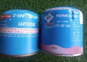 2 Cans Vintage NOS Camping GAZ Fuel 190g Each C 206 , C-200 Garcia - Picture 1 of 6
