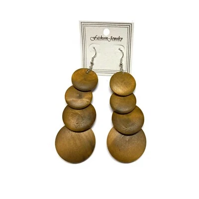 Damas Emperatriz Madera Moda Joyería Pendientes Raíces Reggae One Love Jamaica Foto 1 de 4