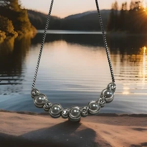 Brighton Necklace INFINITY SPARKLE GLASS PEARL Collar NWT - Picture 1 of 3