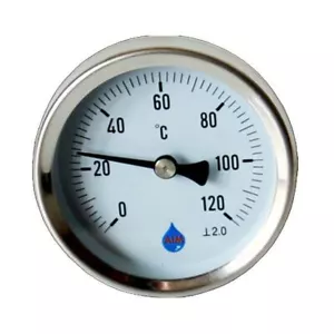 Industrial Temperature Metal Gauge Dial Probe 1/2" BSP Rear Entry Thermometer - Picture 1 of 2