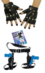STUDDED GLOVES LARA FANCY DRESS COSTUME ACCESSORY  - Picture 1 of 4
