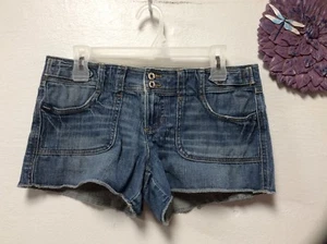 Tommy Jeans Womens Short Distressed Blue Junior Size 9 100 - Picture 1 of 4