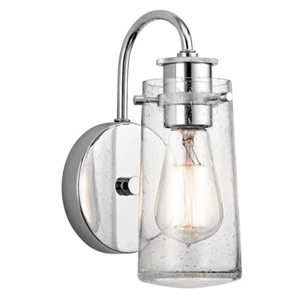Kichler Braelyn Wall Sconce 1Lt, Chrome, Clear Seeded - 45457CH - Picture 1 of 1