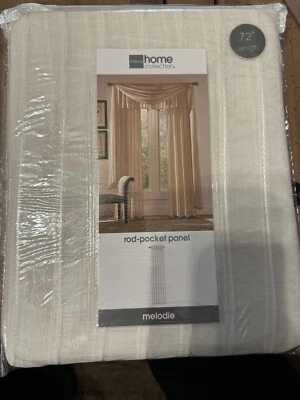 4 JCPenney Home Collection One Rod-Pocket Panel Melodie Ivory 72” New - Image 1 of 4