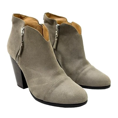 Rag & Bone Ankle Boots Bootie Margot Storm Gray Suede Leather Zip-up 3.5" Sz 8 - Image 1 of 4